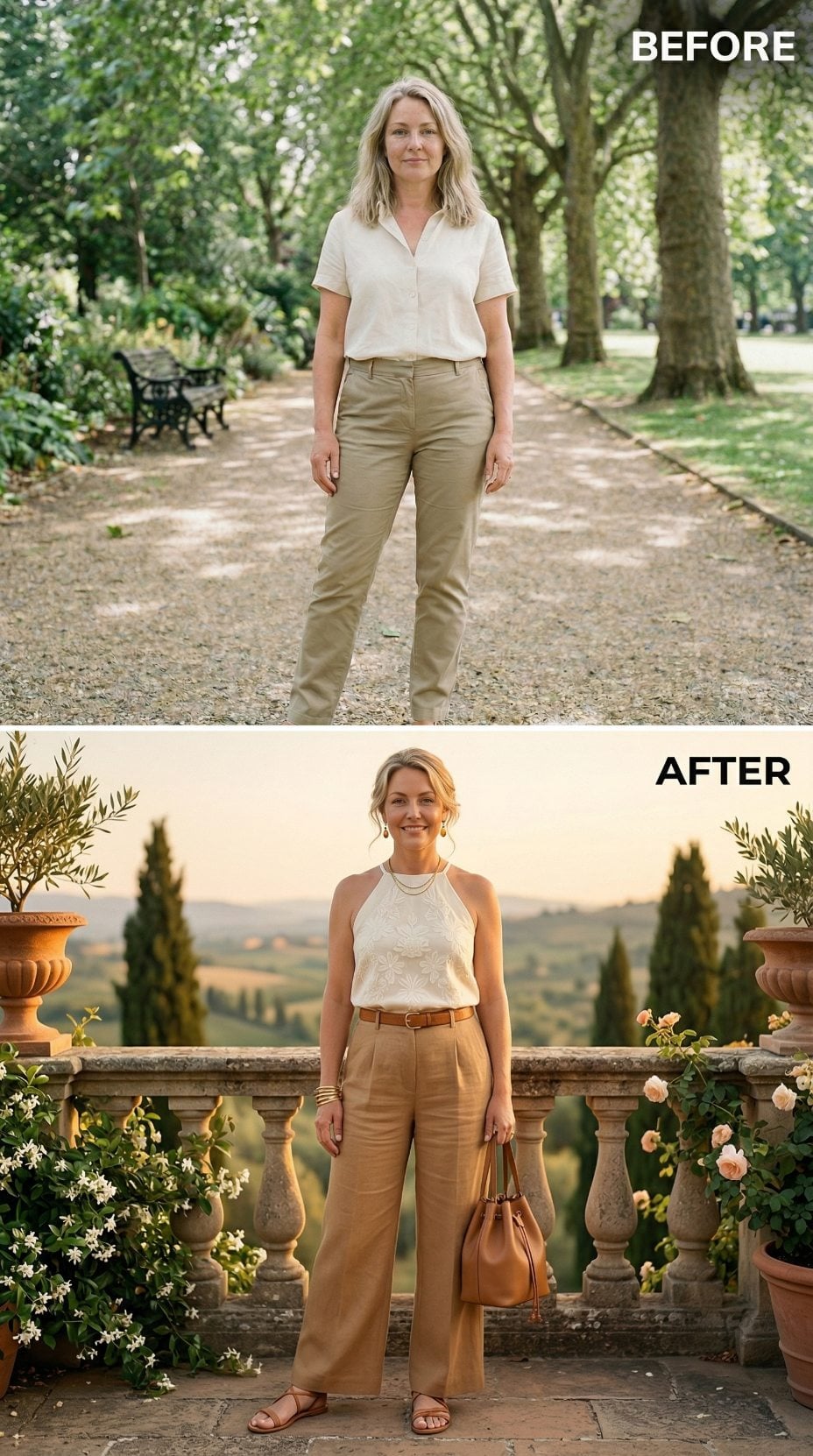 Linen Wide-Legs, Halter Neck, Tuscan Terrace: What Switching the Waistband Changes