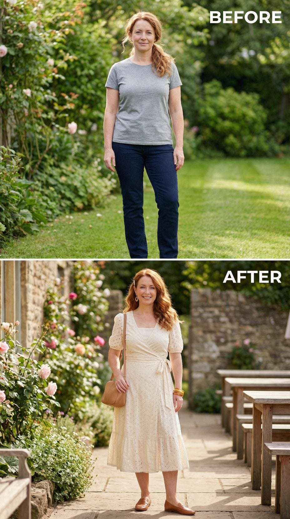 Cream Eyelet Made the Garden Path Feel Formal
