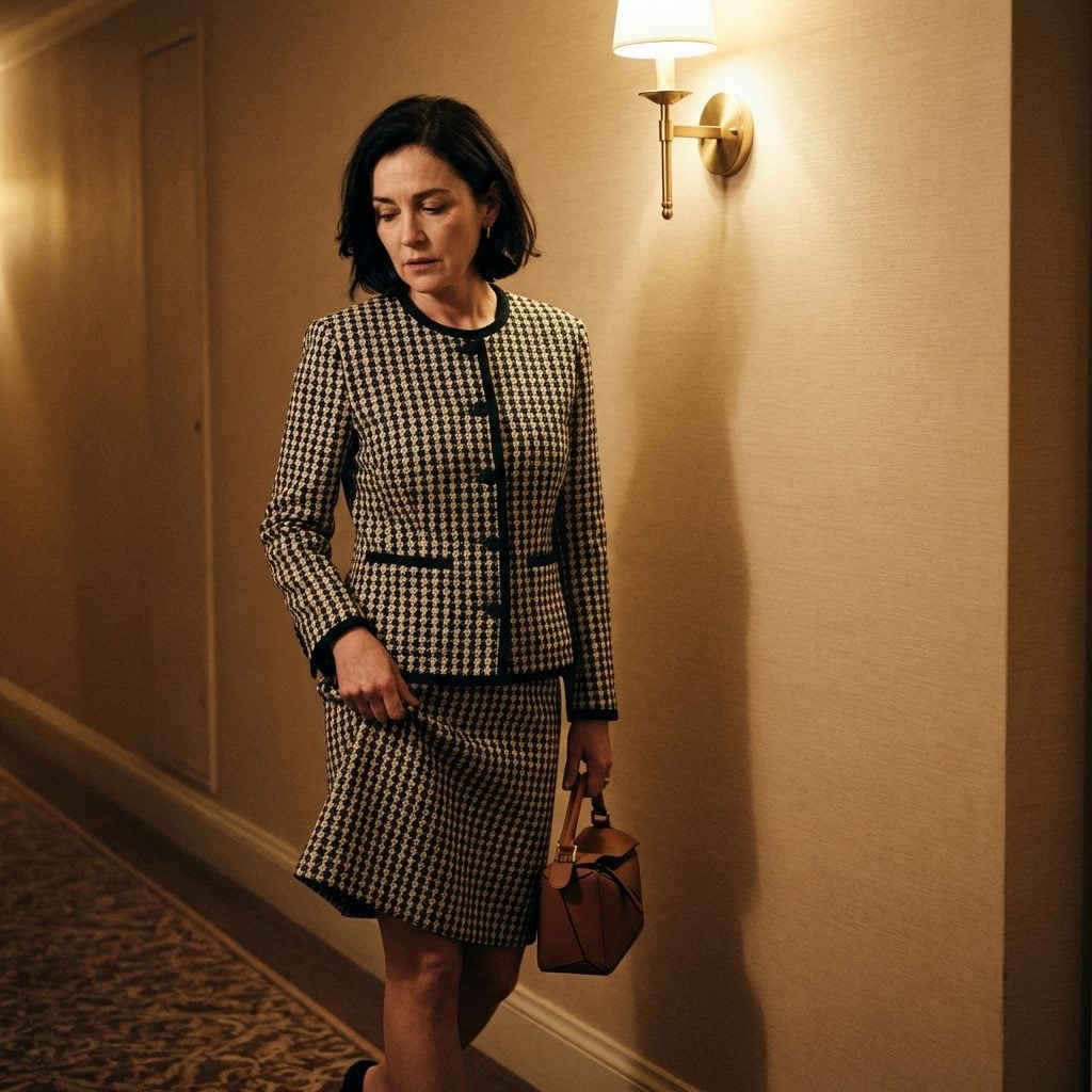 The Subtle Body Language Shift That Happens When a Woman Knows Her Outfit Is Too Considered