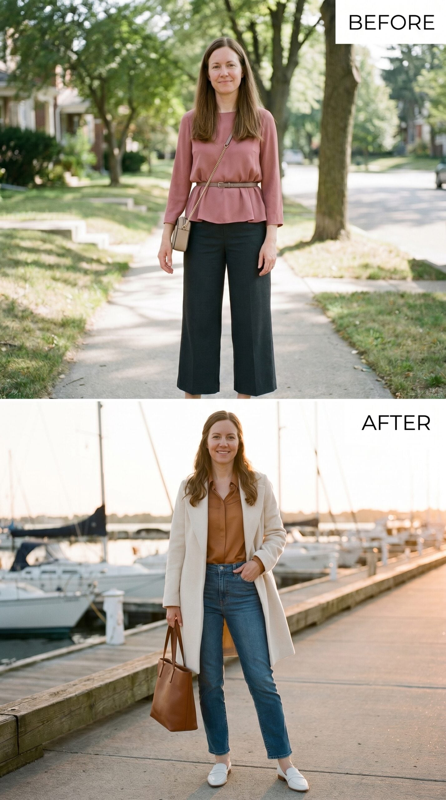Camel Shirt, Straight Jeans, and a Coat That Did All the Heavy Lifting