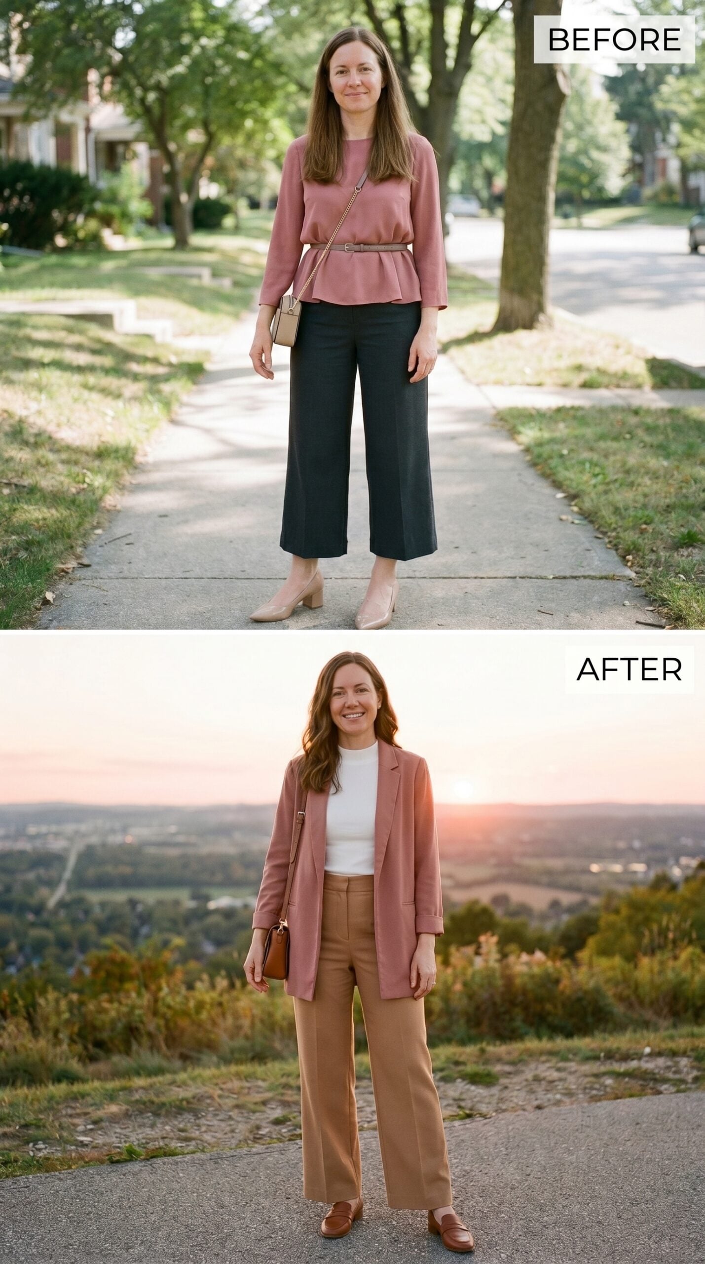 Sunset on a Hilltop and She Dressed Like the View Was Hers