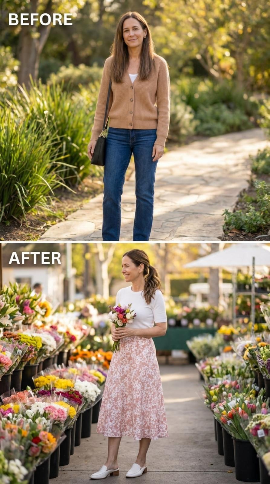 Pink Floral Midi, White Market Stalls, and the Afternoon That Finally Matched the Mood