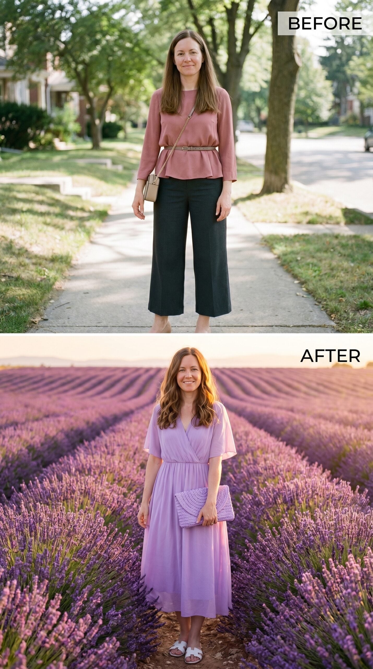 Lavender at Golden Hour and She Dressed Like the Field Belonged to Her