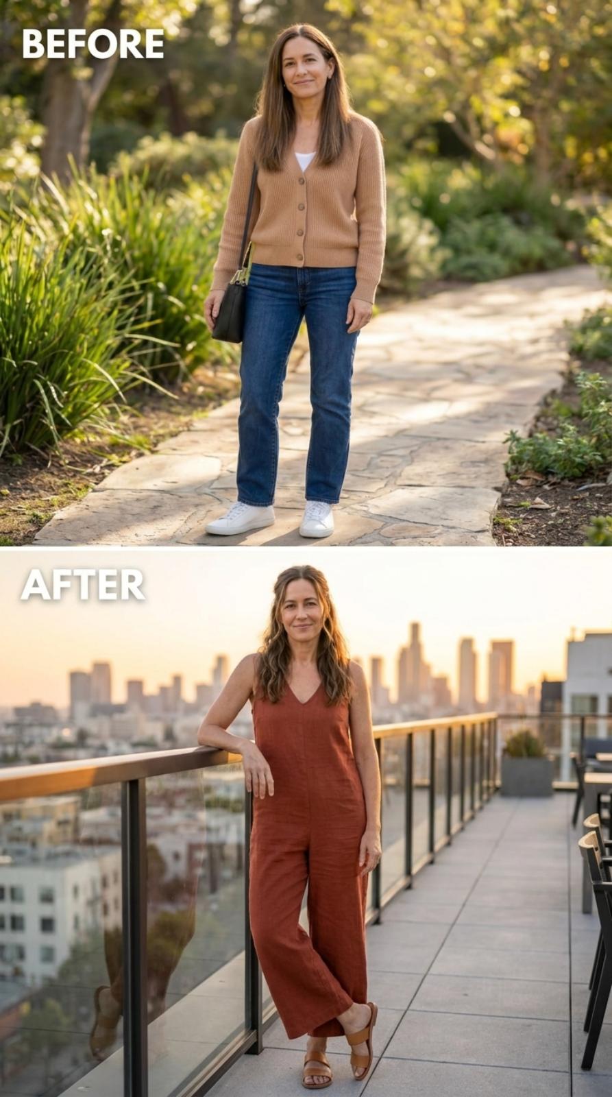 Rust Jumpsuit, Rooftop Light, and the Silhouette That Stopped Apologizing