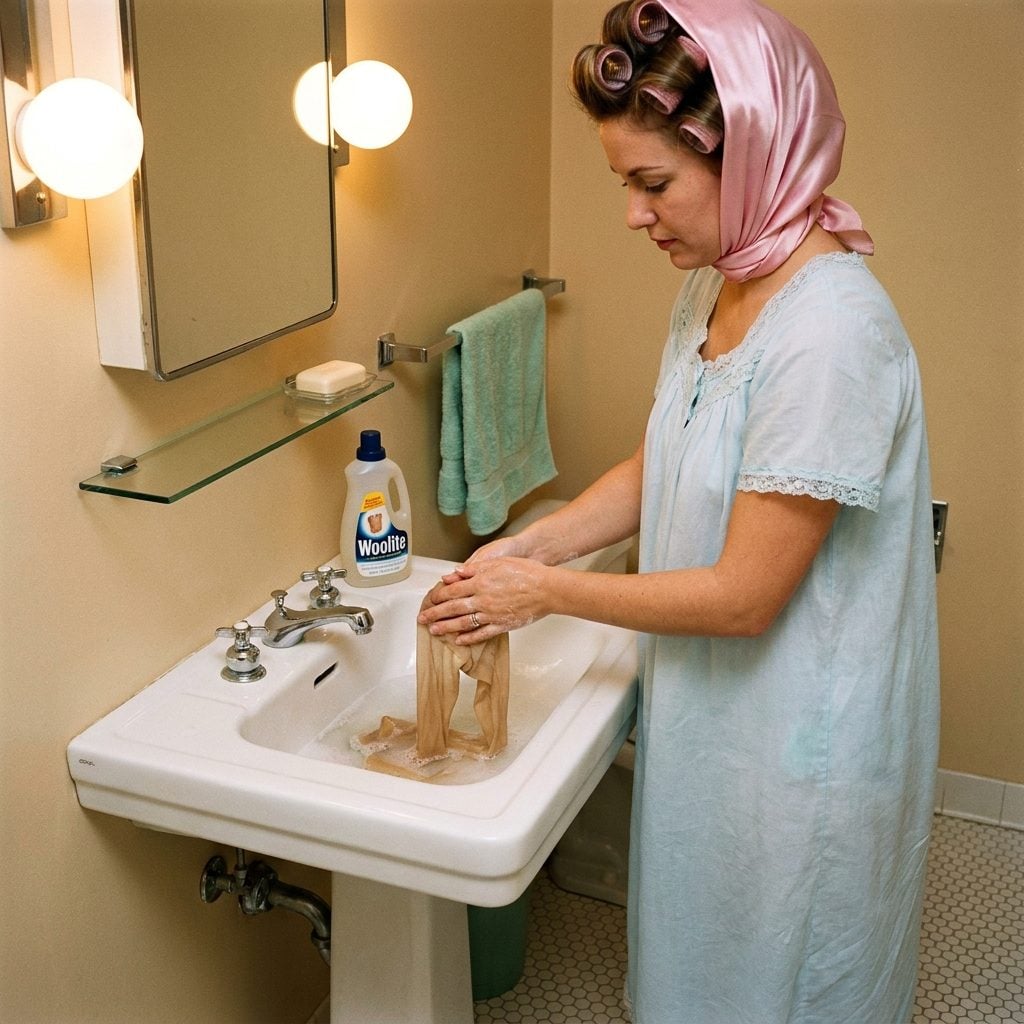 Hand-Washing Your Hosiery in the Bathroom Sink Like It Was a Nightly Ritual