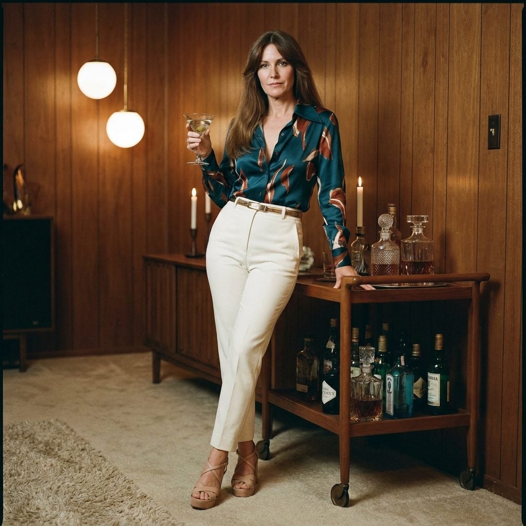 Cigarette Pants and a Disco Blouse Unbuttoned to an Altitude That Required Nerve