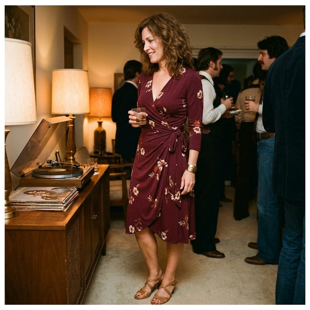 The Plunging Wrap Dress in Jersey That Made Every Woman Look Like She Knew Something You Didn't