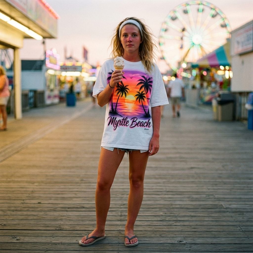 The Oversized Airbrushed Vacation T-Shirt From Myrtle Beach That Became Your Favorite Pajama Top