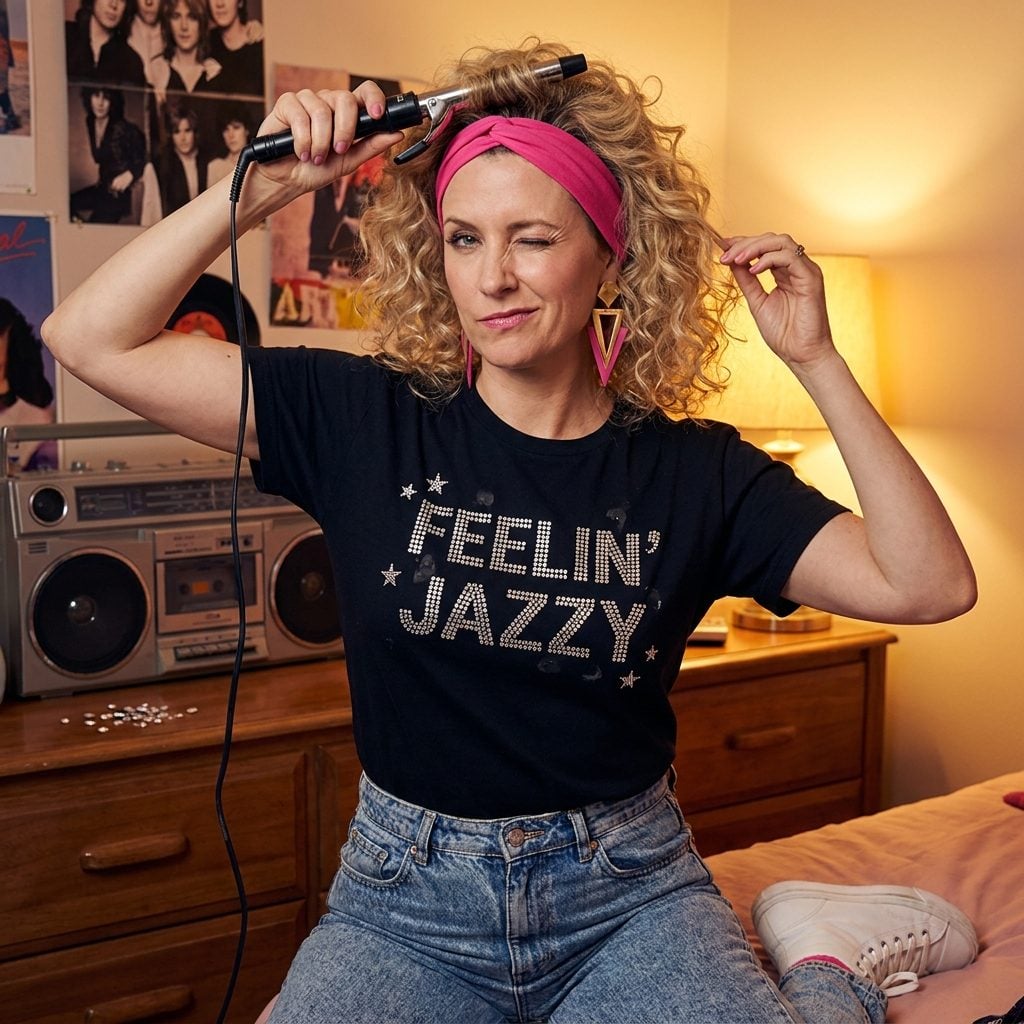 The Glittery Novelty Tee With Iron-On Decals That Shed Rhinestones Everywhere You Sat