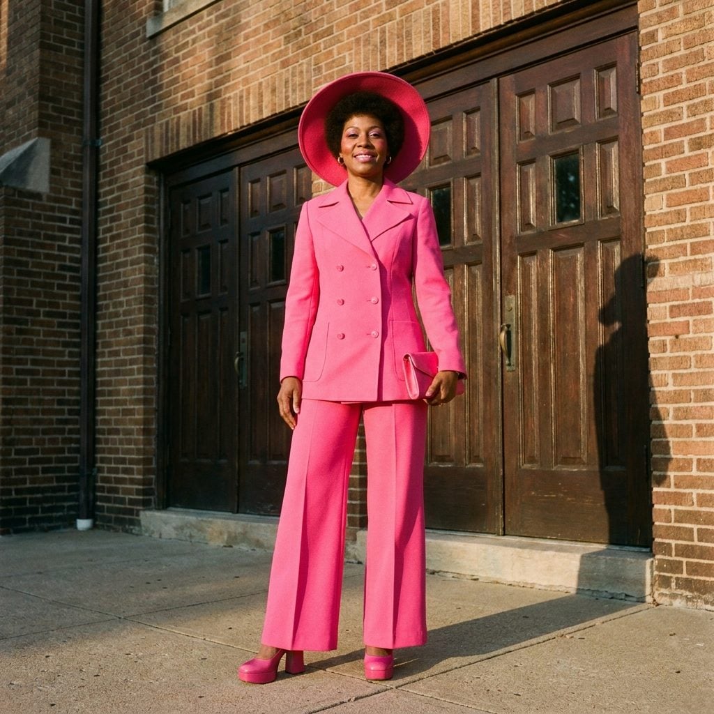 Head-to-Toe Hot Pink Polyester, Including the Hat