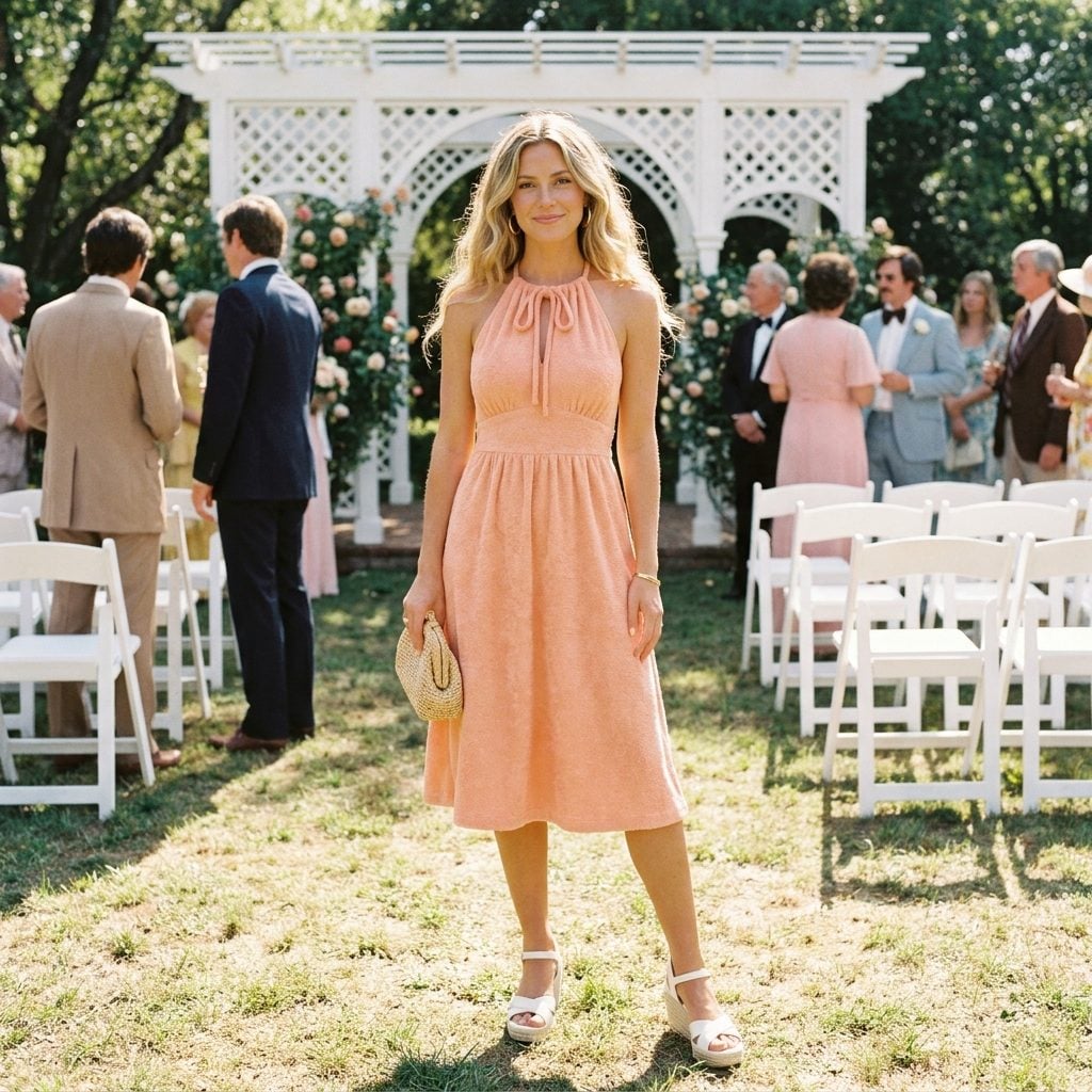 Terry Cloth Everything, Including a Terry Cloth Halter Dress Worn to Someone's Actual Nuptials