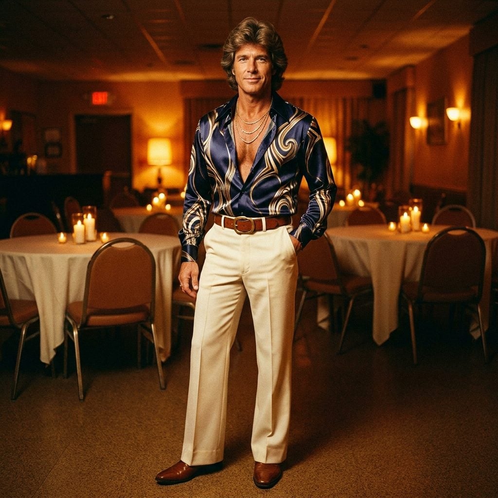 The Disco Shirt, Unbuttoned to the Navel, With a Gold Chain Thick Enough to Anchor Something