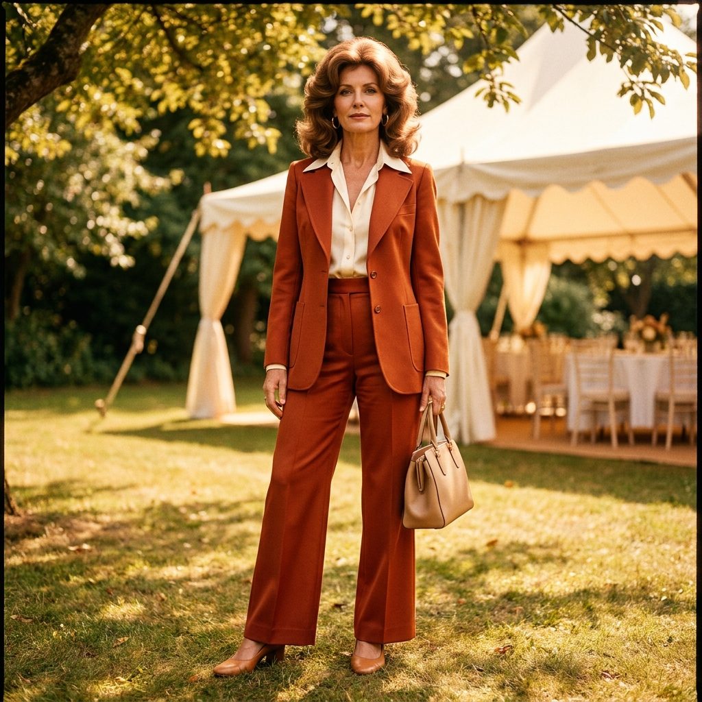 The Burnt Orange and Avocado Green Polyester Pantsuit That Matched Her Kitchen Appliances