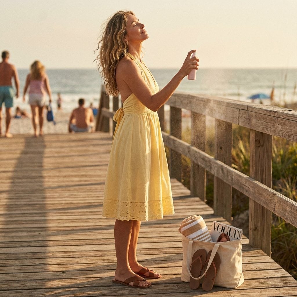 Love's Baby Soft Sprayed Generously Over Sunscreen Like a Full Armor System