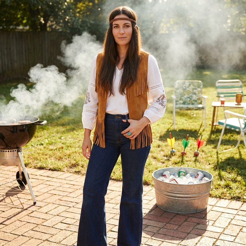 The Fringed Suede Vest Worn in July Because Looking Cool Was More Important Than Being Cool