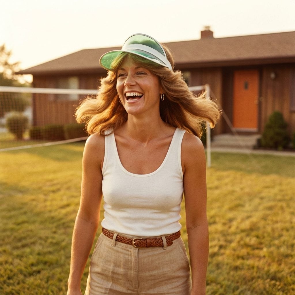 The Sun-Faded Visor and Feathered Hair That Defined an Entire Generation of Summer