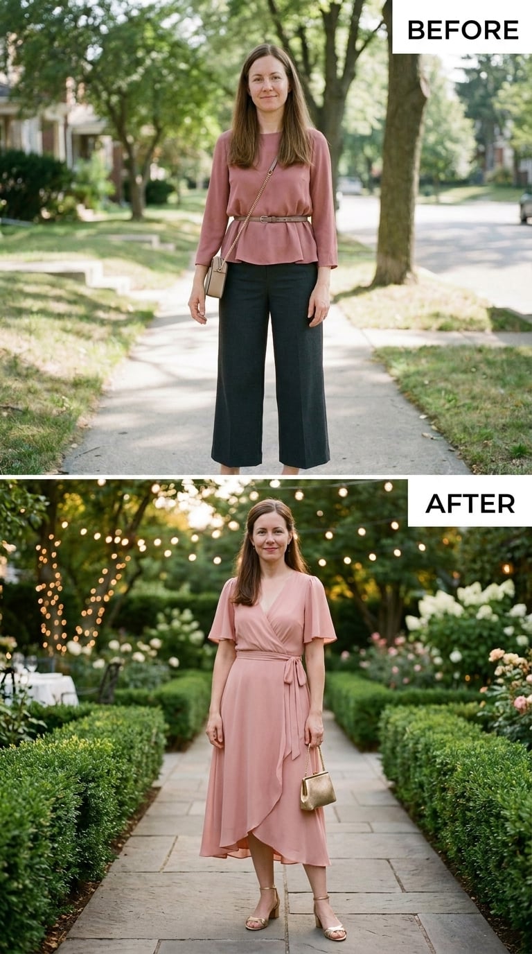 Pink Wrap Dress at Golden Hour and She Didn't Need Anything Else