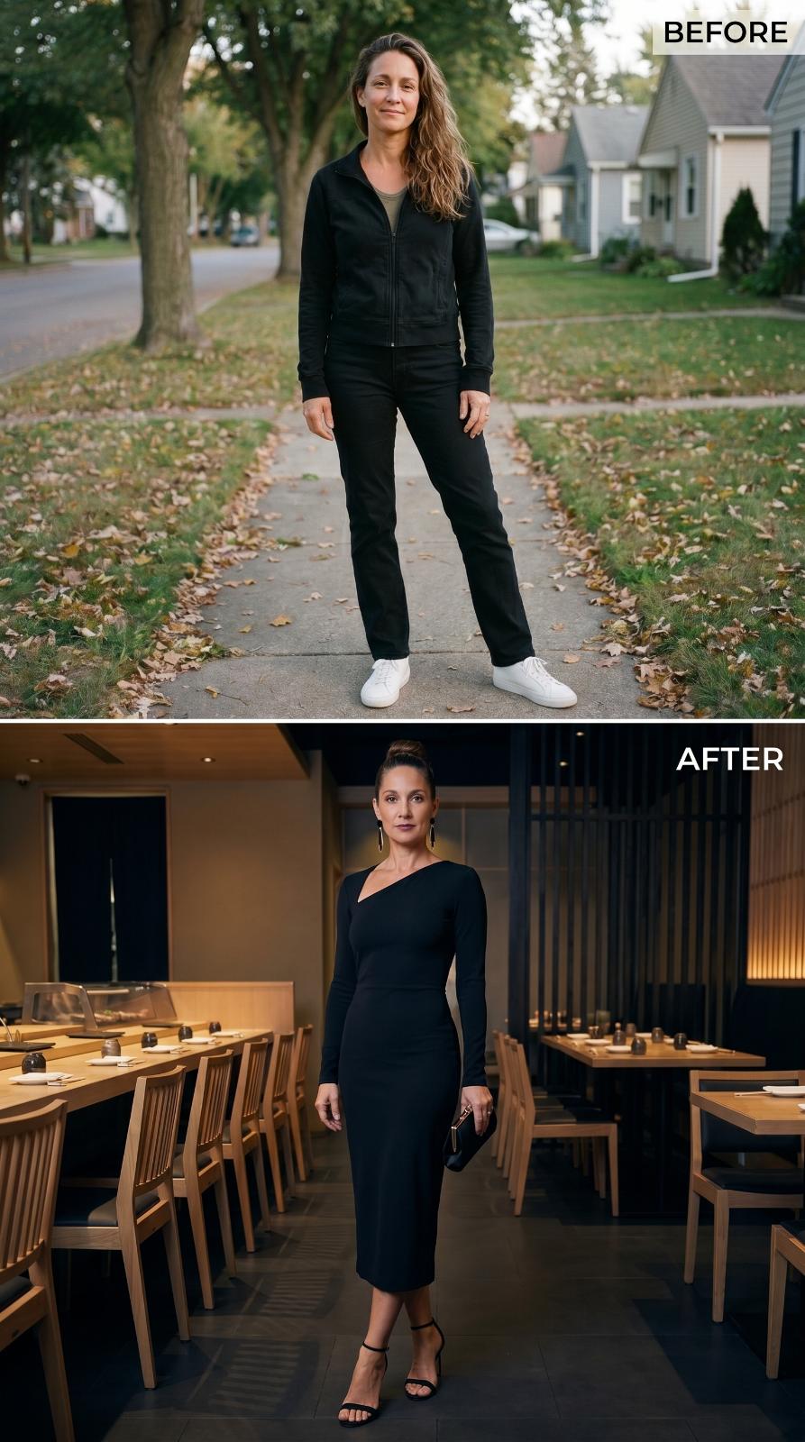 Long-Sleeve Noir, a Restaurant That Earned the Reservation, and She Already Knew the Menu