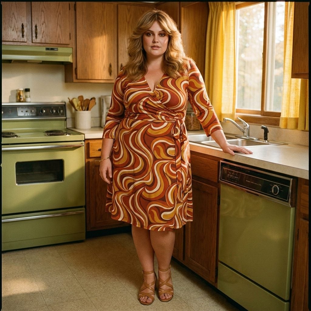 The Wrap Jersey Dress in a Swirling Earth-Tone Print That Looked Good on Every Single Body