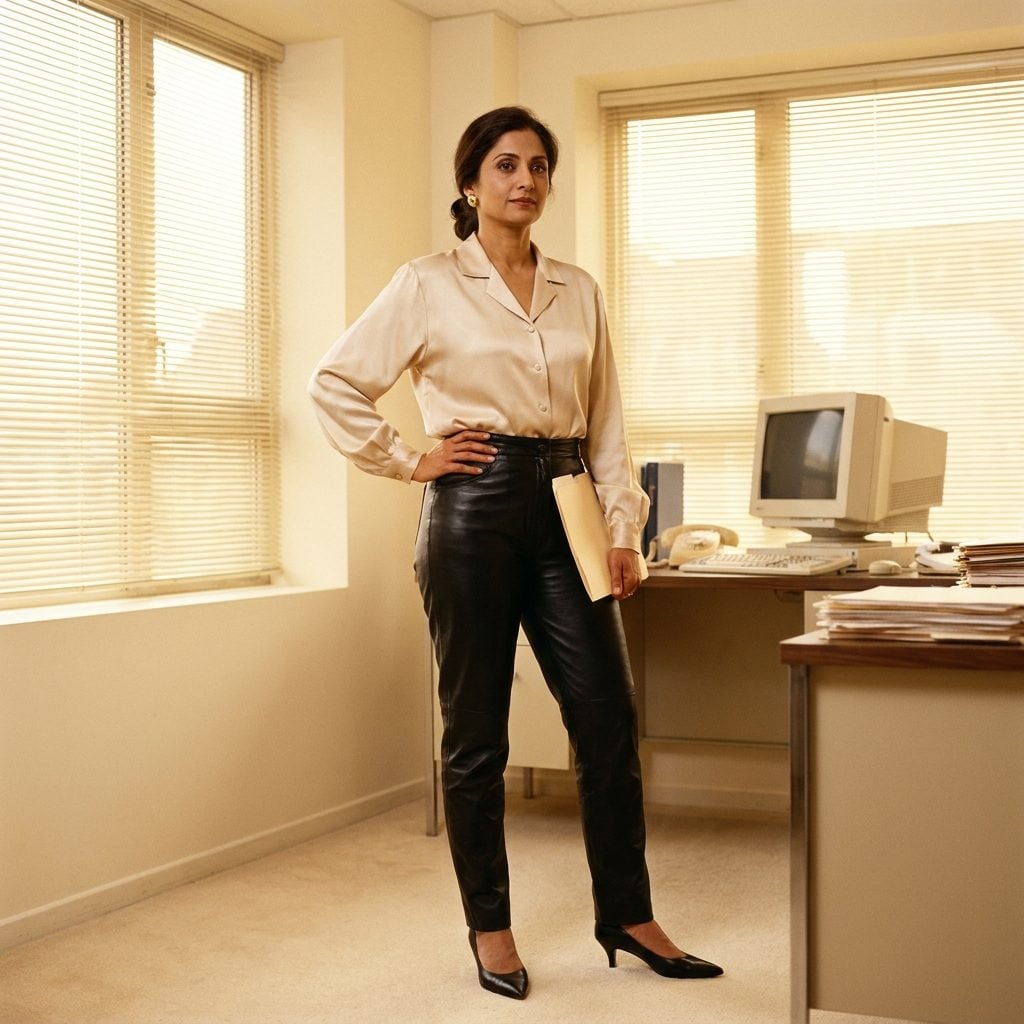 Leather Pants and a Satin Blouse: The Power Combo That Confused Everyone