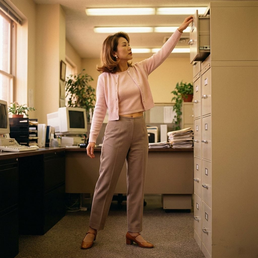 The Cropped Twin Set That Became a Problem Around the Filing Cabinet