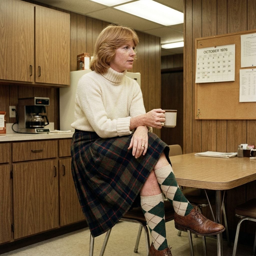 The Plaid Wool Kilt With the Cable-Knit Turtleneck, Because We Were All Trying to Look Like We Went to a School We Didn't