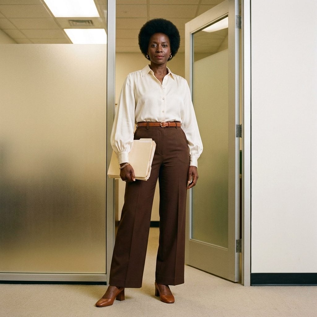 The Cream Silk Blouse Tucked Into Chocolate Trousers, a.k.a. the Outfit That Said 'I Have a Corner Office in My Future'