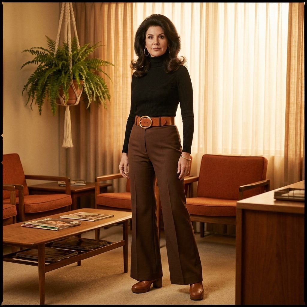 High-Waisted Flares, a Fitted Turtleneck, and the Chunky Belt That Held It All Together (Literally)
