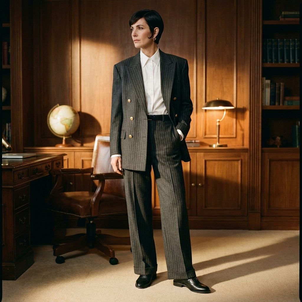 The Double-Breasted Blazer With Wide-Leg Slacks That Borrowed From the Boys and Made It Better