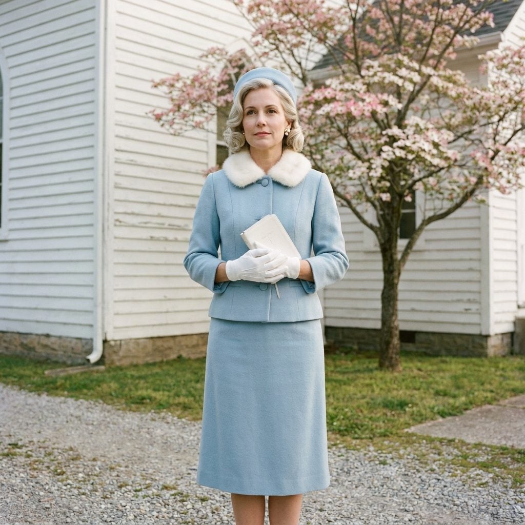 The Powder Blue Pillbox Suit and the White Prayer Book She Carried Like a Prop