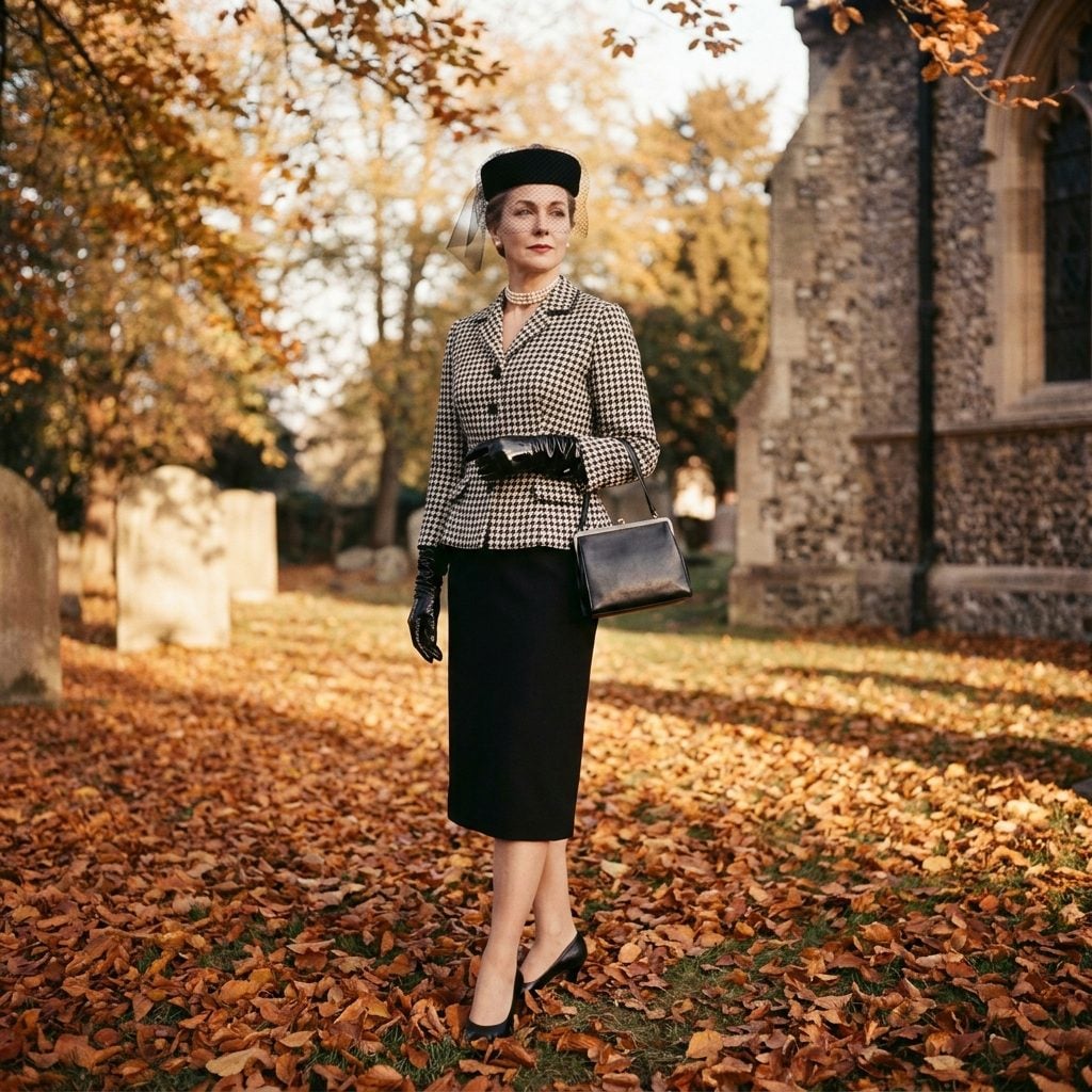 The Houndstooth Suit and Pillbox Veil That Meant Business (Even at 9 A.M.)