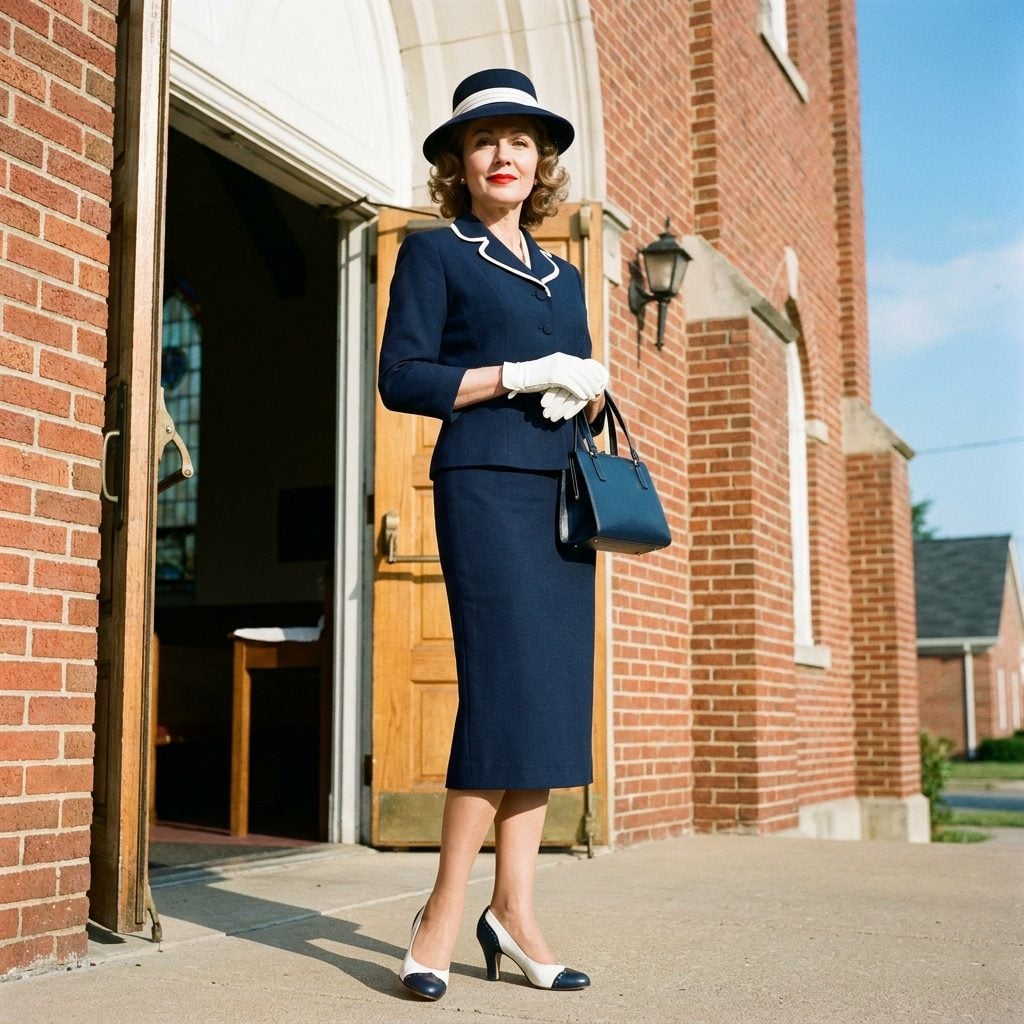 Navy and White Spectators on a Woman Who Did Not Come to Play