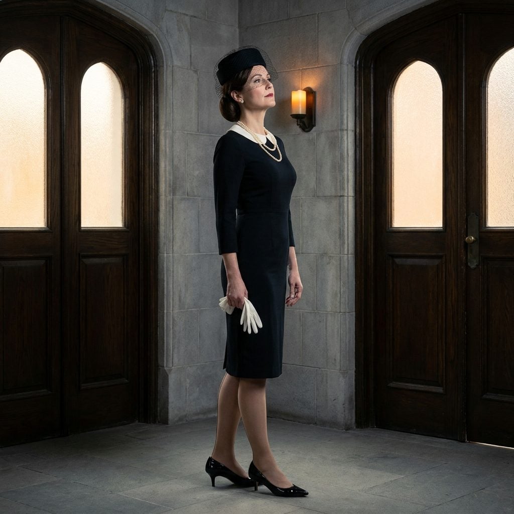 The Black Sheath With Peter Pan Collar That Was Doing Far More Work Than It Looked Like