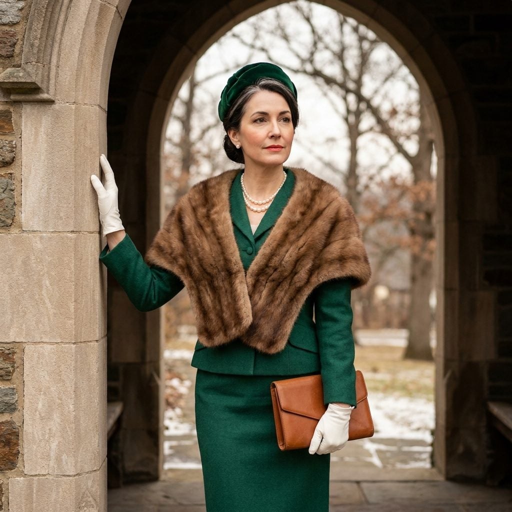 The Emerald Wool Suit With a Mink Stole That Said 'I Have Arrived'
