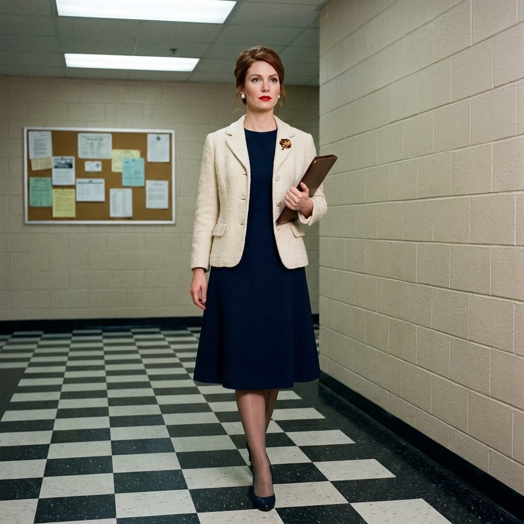 The Cream Wool Jacket Over a Navy A-Line That Was Basically a Suit Without Committing to a Suit