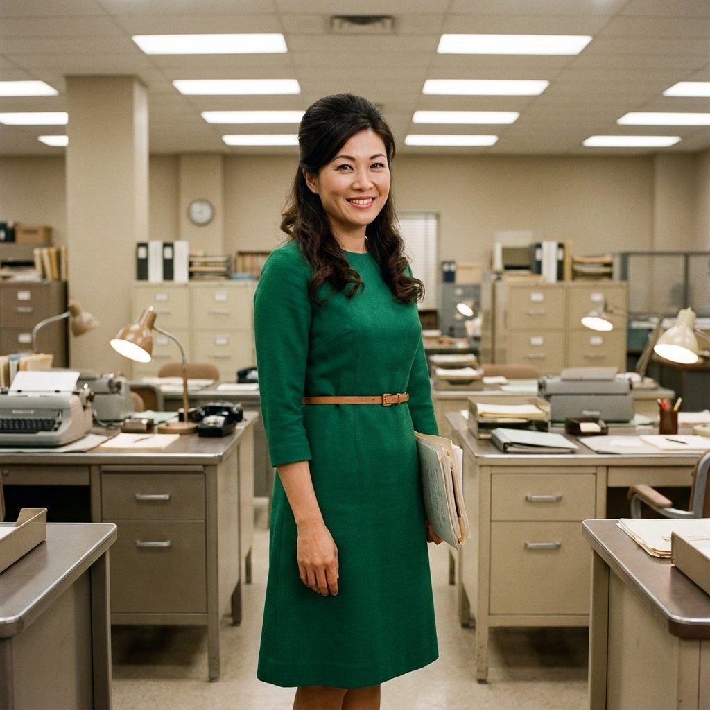 The Emerald Green A-Line Dress That Was the Only Pop of Color in the Entire Building