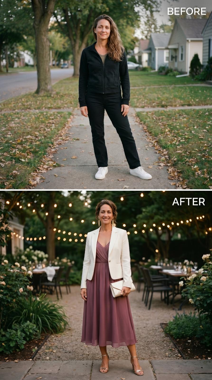 Mauve Chiffon, a White Blazer, and Somewhere Worth Going