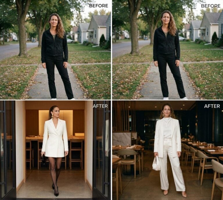Freshly Divorced at 42, Her Wardrobe Was a Disaster—AI Fixed With These Hot 32 Before & Afters