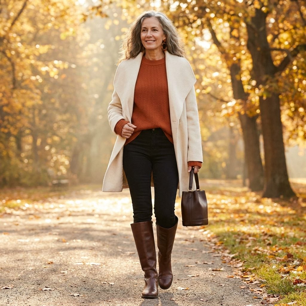 Rust Knit, Cream Wool, and Chocolate Leather: How Warm Tones Make Knee-High Boots Feel Like a Season, Not Just a Style