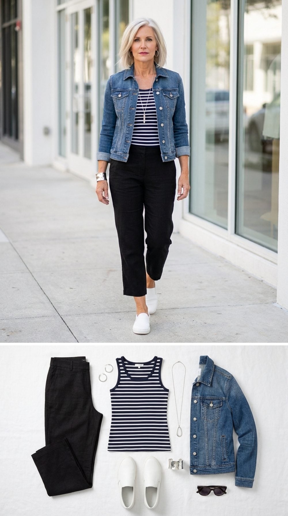 Cropped Black Linen and Breton Stripes: The Denim Jacket Edit for Women Who Know Better