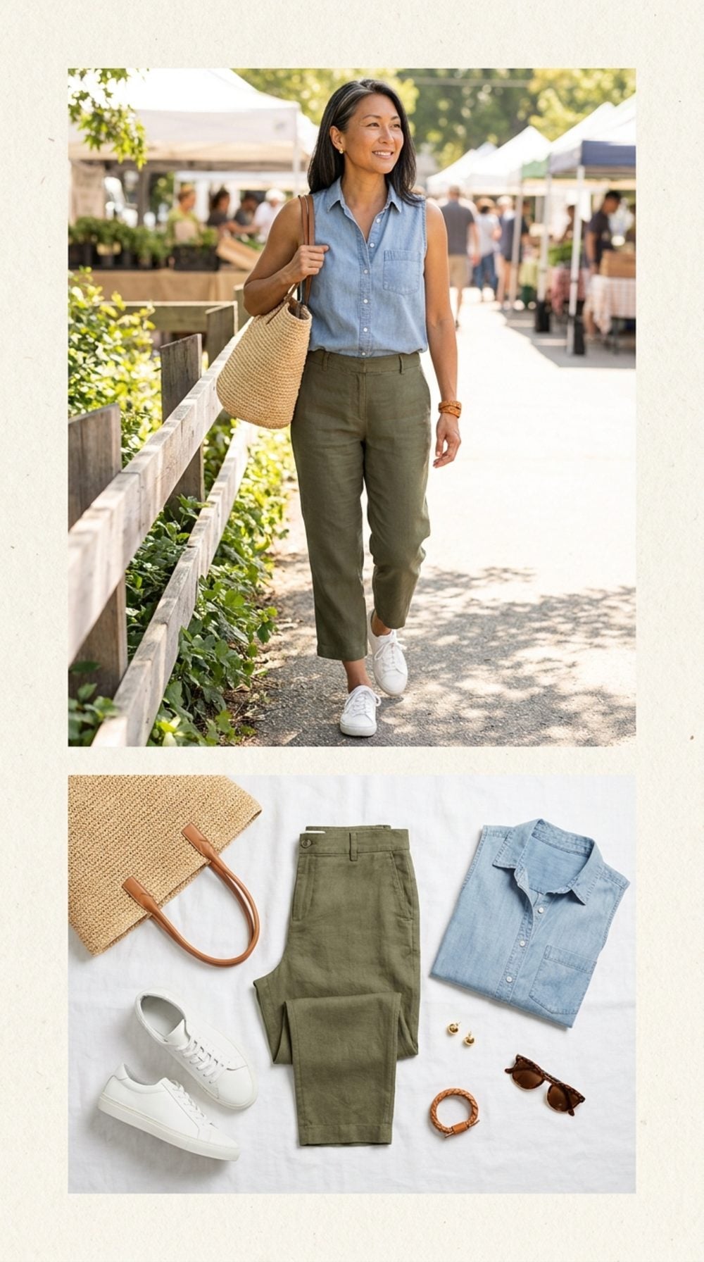 Olive Cropped Linen and Chambray: The Art of Looking Like You Didn't Try (When You Absolutely Did)
