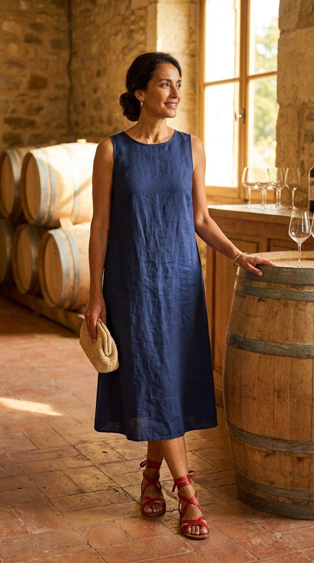 Navy Linen and Red Straps: The Vineyard Combination Nobody Talks About Enough