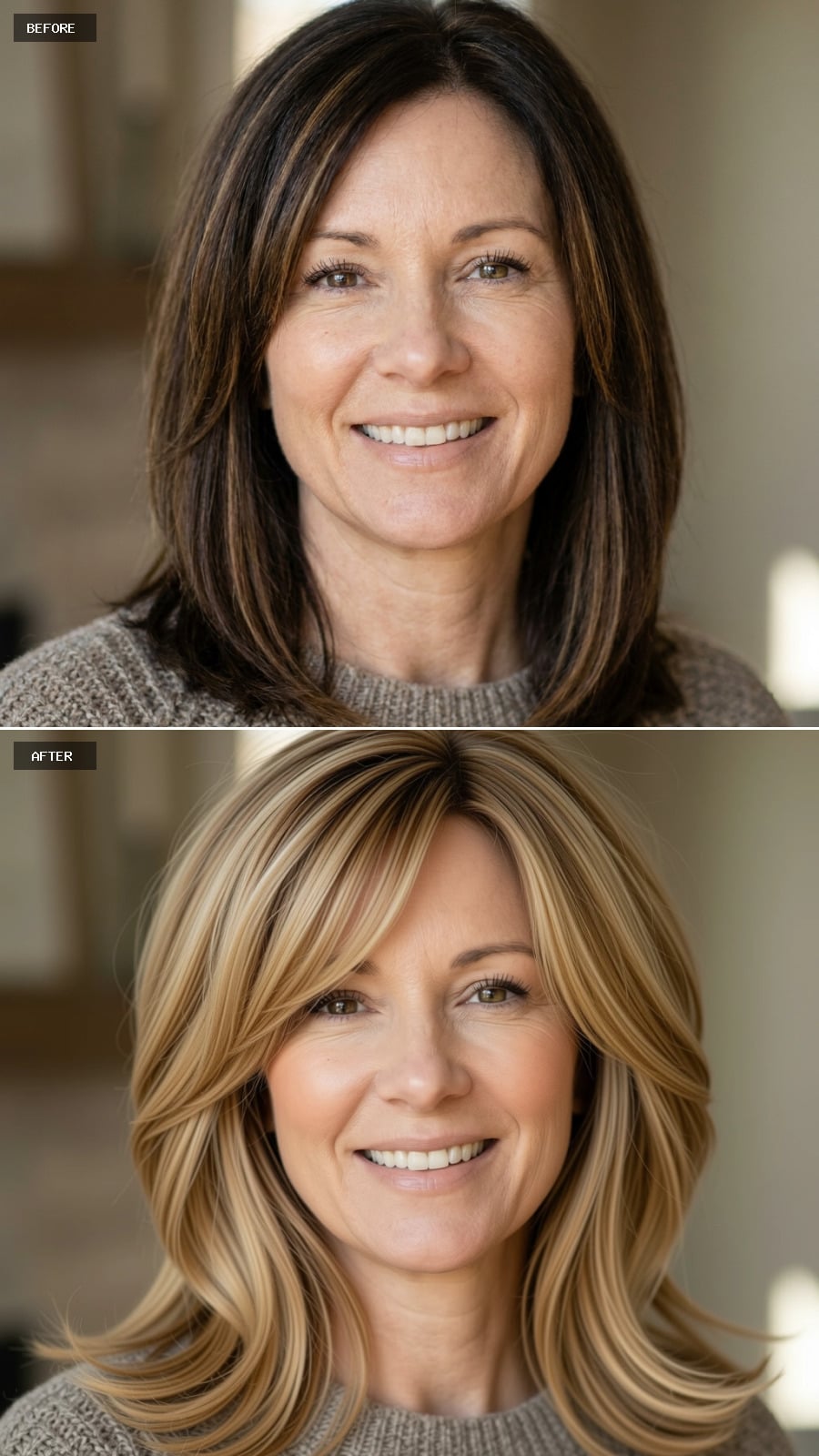 Dark Brunette to Warm Blonde: How Repositioned Light Rewires a Face