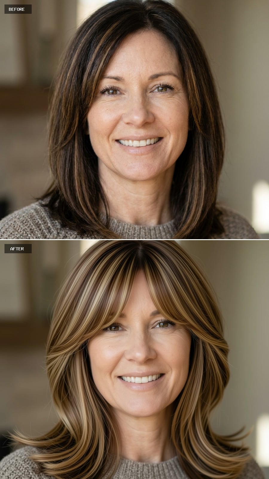 Dark Bob, Curtain Bangs, and Lighter Color That Finally Has Somewhere to Go