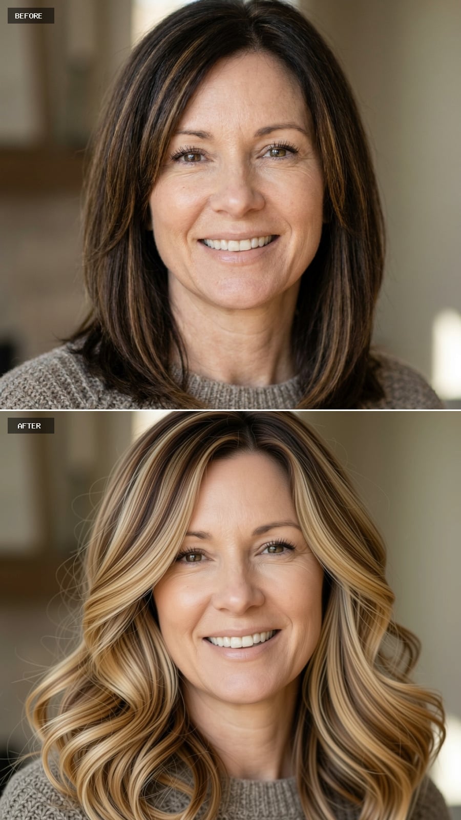 Dark Brown to Blonde Waves: How Color Placement Handles the Work Volume Can't Do Alone
