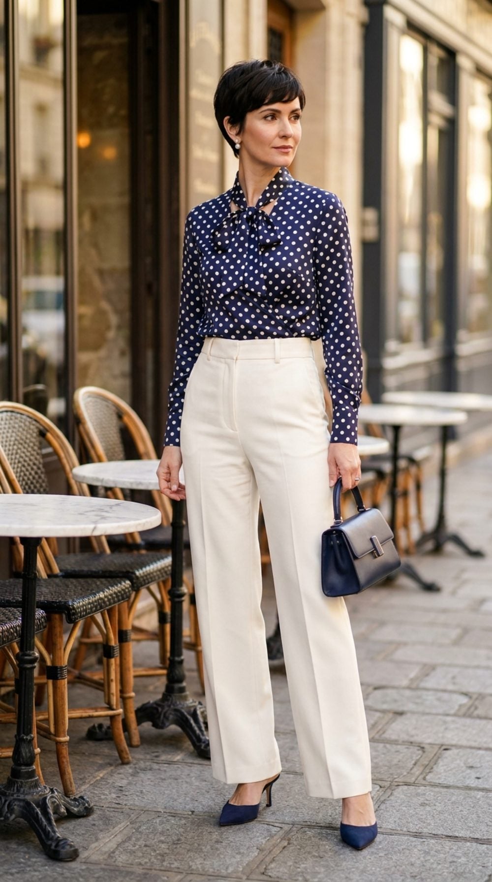 Polka Dots in Paris: A Silk Wrap Blouse That Knows Exactly Where It Belongs