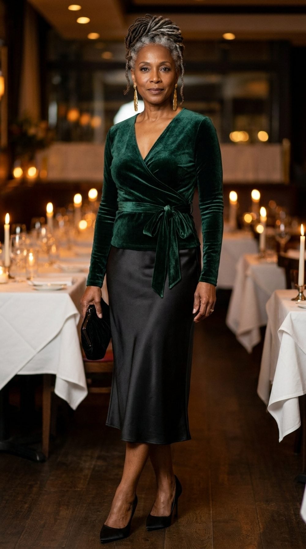 Forest Green Velvet and Candlelight: The Evening Wrap That Means Business