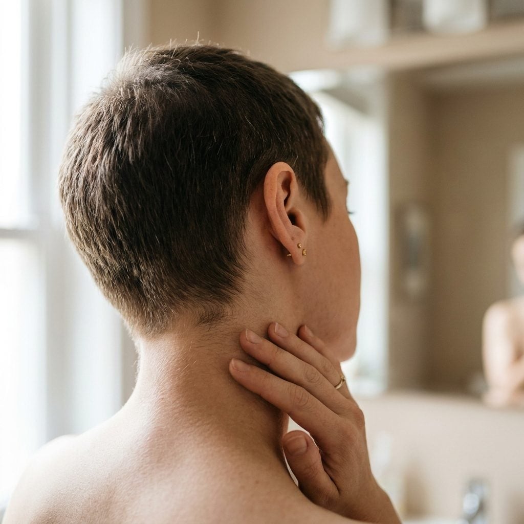 The Reason She Keeps Touching the Back of Her Neck for Weeks Afterward