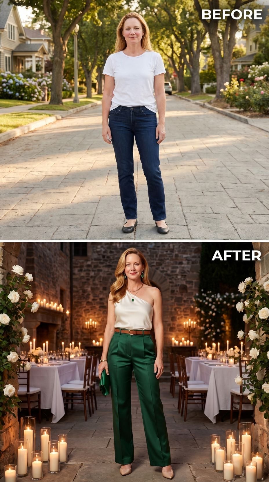 Forest Green Trousers, Candlelight, and She Got Dressed Like the Room Already Knew Her Name