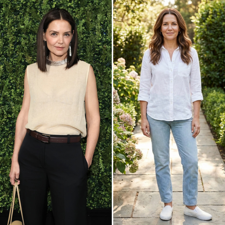 She Was 45 and Done With Frumpy Outfits. AI Rebuilt Her Wardrobe Inspired By Katie Holmes’ Style